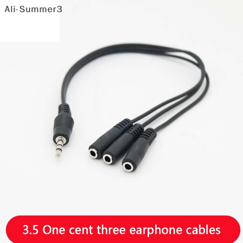 Earphone Splitter Jack - 3.5mm 3ウェイポートAUXマルチヘッドホンイヤホンオーディオ分配器アダプター 3.5mmジャックハブ分配器オーディオケーブル 1オス-3メス