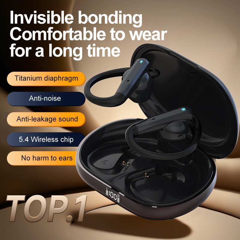 Noise Cancelling Headphone - 最新のヘッドホンTWSデュアルマイクENC OWSハンズフリーワイヤレスオープンイヤーノイズリダクションランニングスポーツイヤホンAudifonos