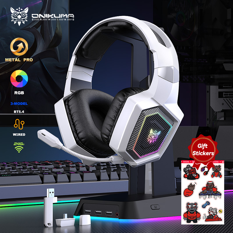 Gaming Headset Rgb - ONIKUMA 2.4GHz ワイヤレスゲーミングヘッドセット PS5 PS4 PC