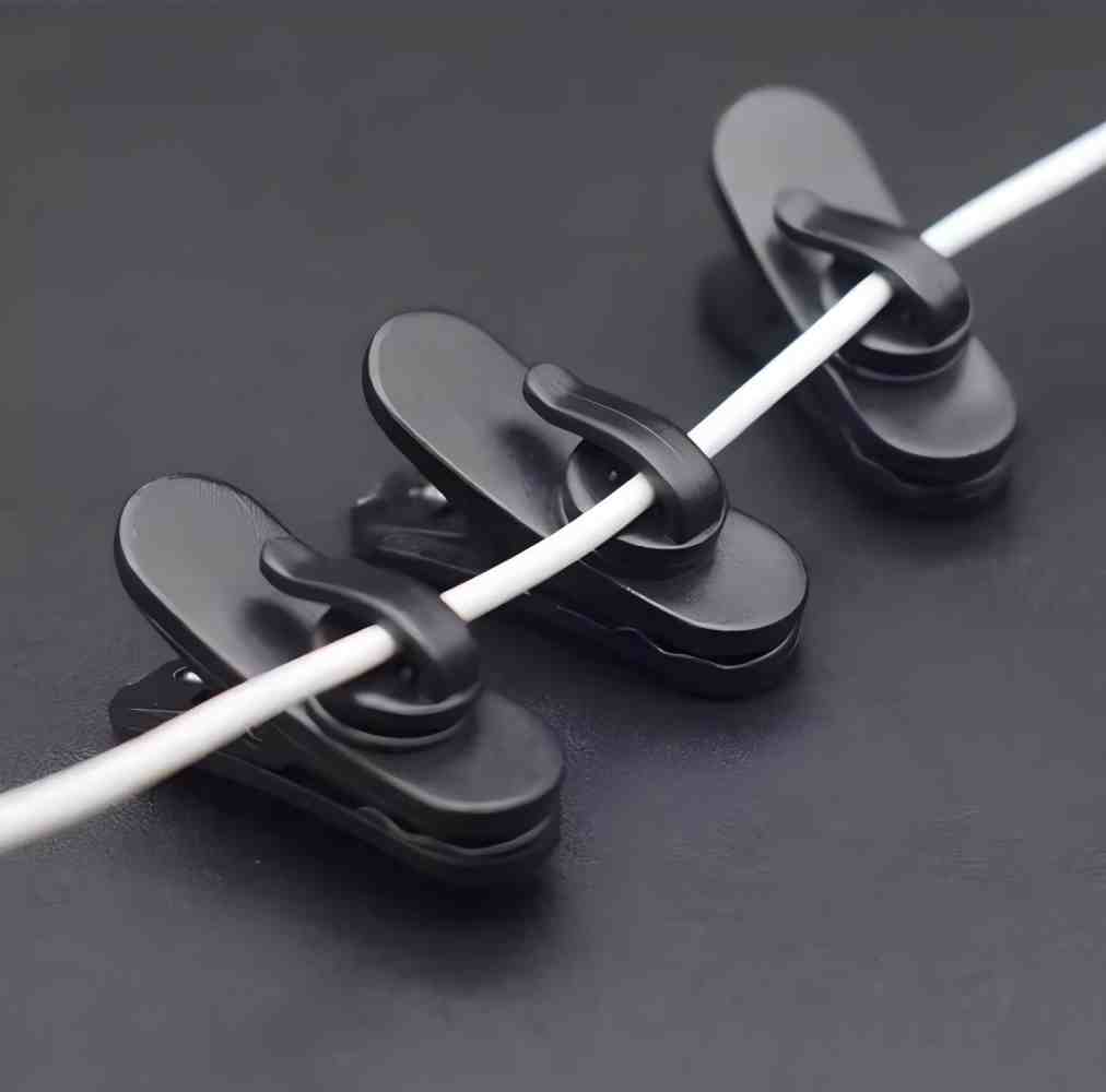 回転式イヤホンケーブルクリップ 10個 - 高密度で耐久性の - Headphone Stand Desk のレビューと価格