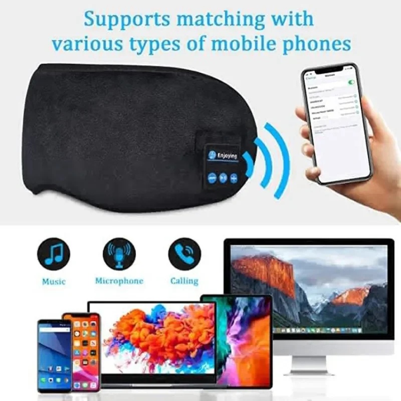 3Dアイマスク Bluetoothヘッドホン 音楽再生 睡眠 - Bluetooth Headset On Ear のレビューと価格