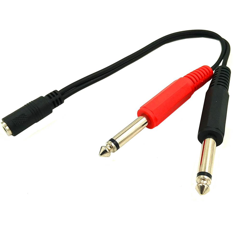 6.35mmオス-2x6.35mmメス変換アダプターケーブル - Audio Splitter Y のレビューと価格