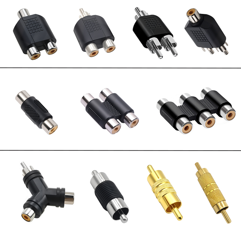 5個入り RCAジャック メス-オス プラグ コネクタ アダ - Audio Splitter Y のレビューと価格