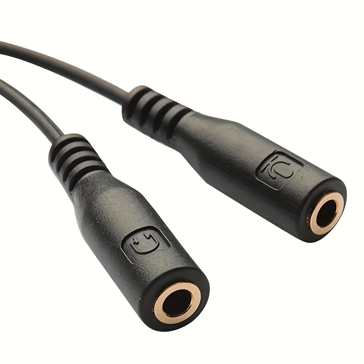 黒スプリッターケーブルアダプター、ステレオオーディオ、1オス - Audio Splitter Y のレビューと価格