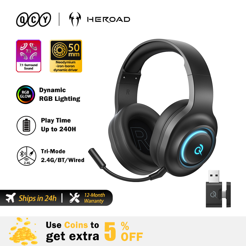 QCY Heroad V200 ゲーミングヘッドセット マイ - Gaming Headset Rgb のレビューと価格