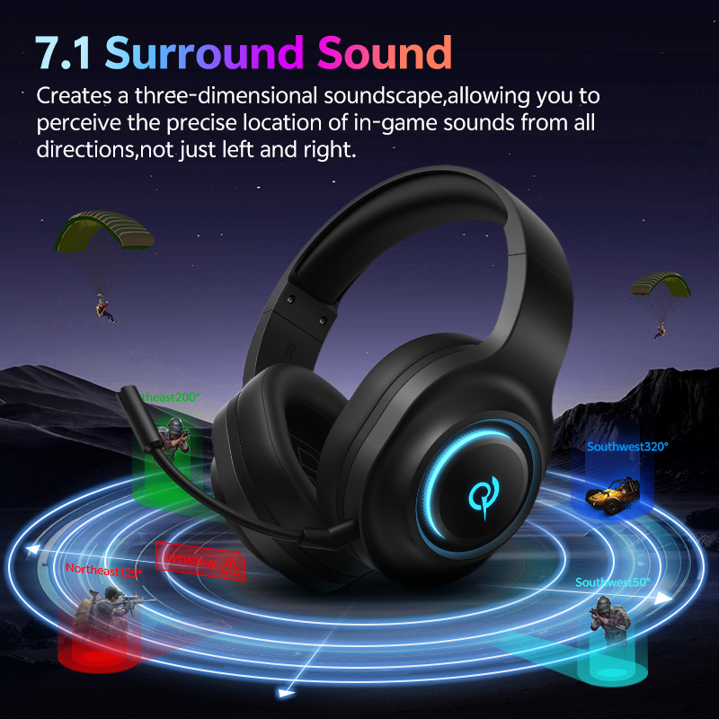 QCY Heroad V200 ゲーミングヘッドセット マイ - Gaming Headset Rgb のレビューと価格