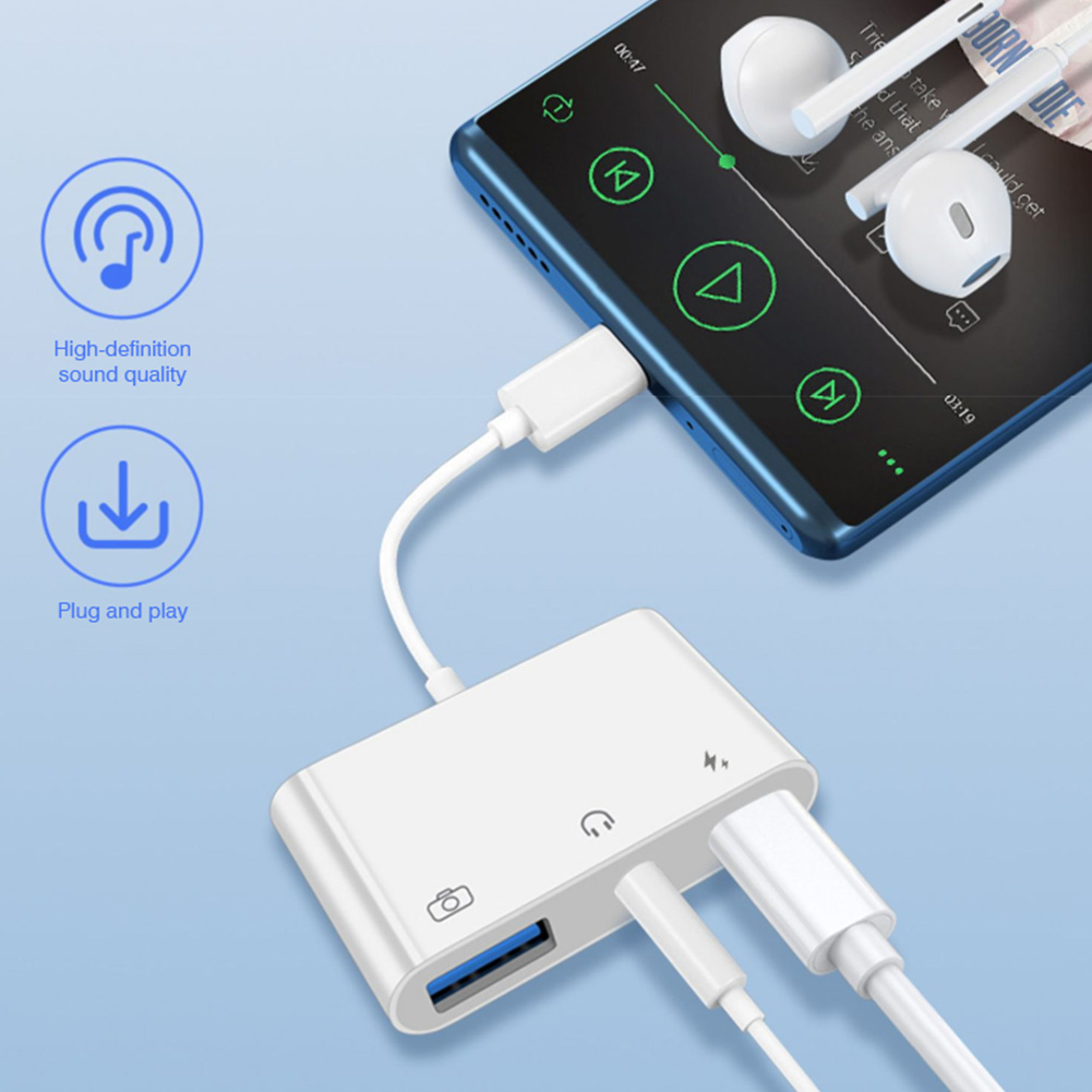 3 in 1 Type C - 3.5mmジャックイヤホンオ - Earphone Splitter Jack のレビューと価格