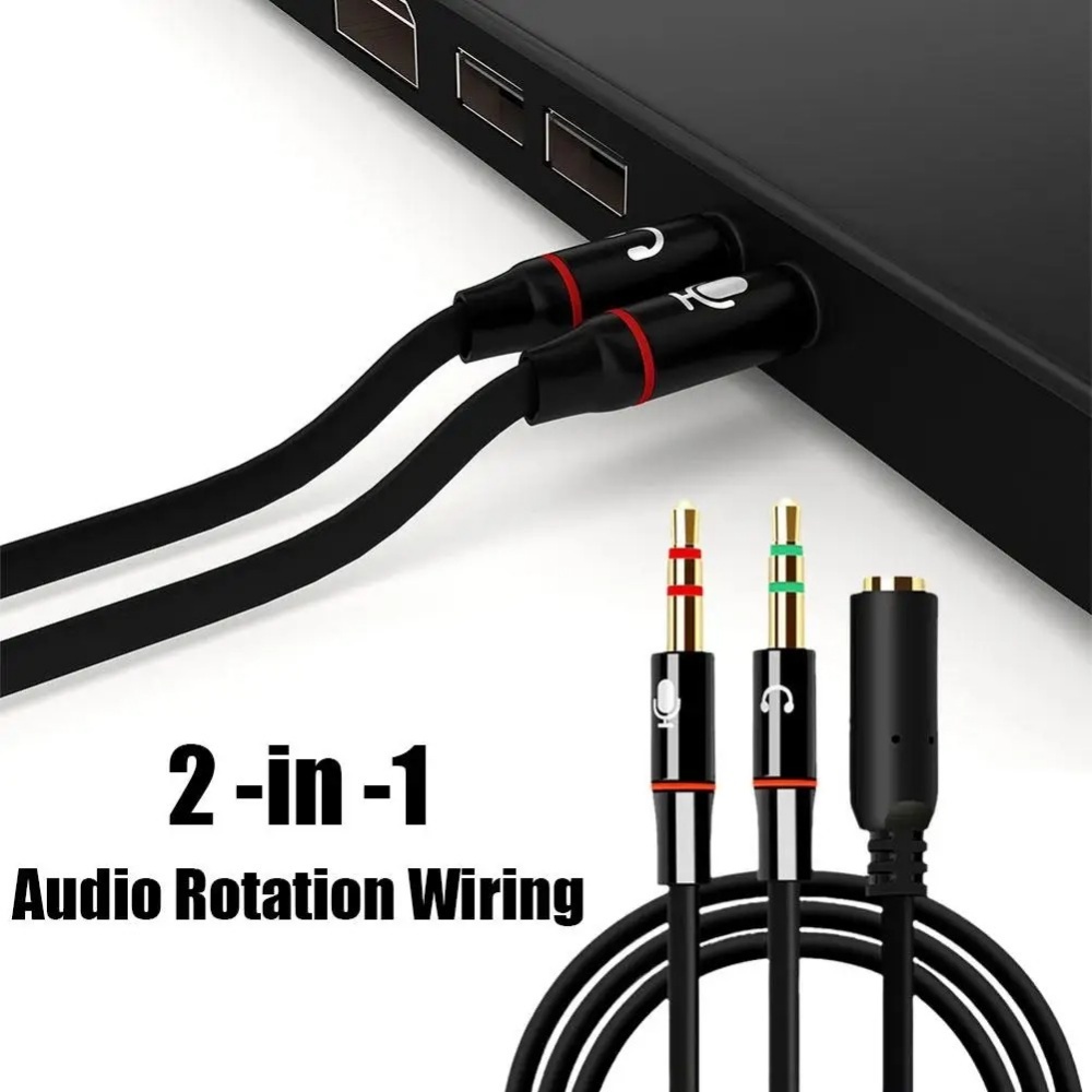 3.5 ミリメートルヘッドフォンマイクオーディオスプリッター - Audio Splitter Y のレビューと価格