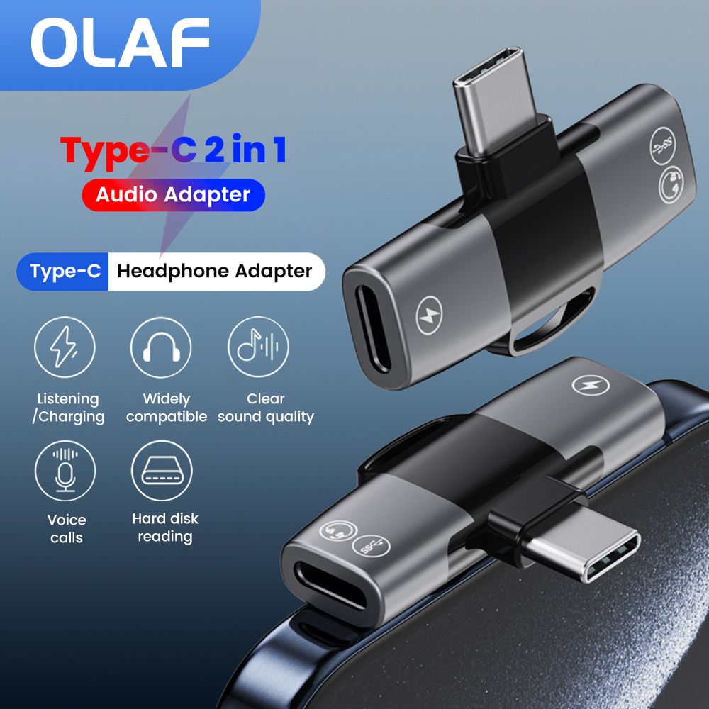 2 in 1 Type Cオーディオアダプター USB C  - Earphone Splitter Jack のレビューと価格