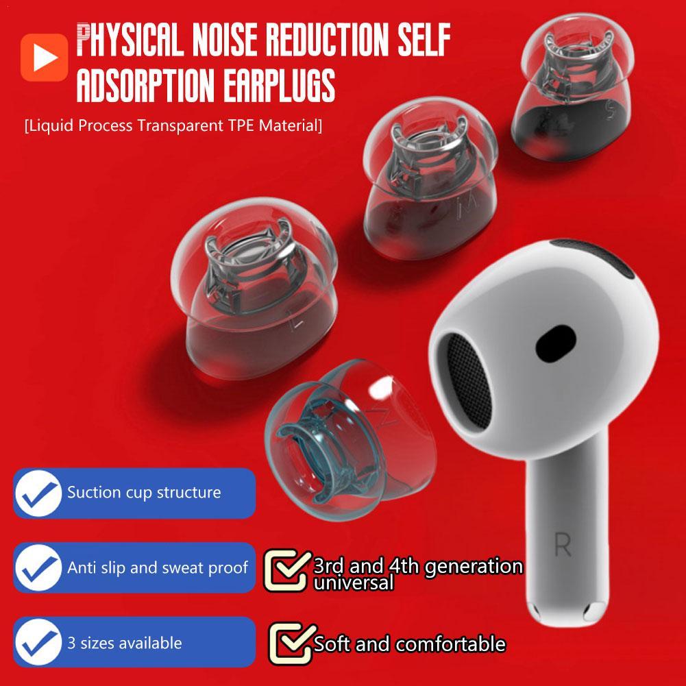 物理ノイズキャンセリングイヤホンカバー Apple AirP - Silicone Ear Tip Replacement のレビューと価格